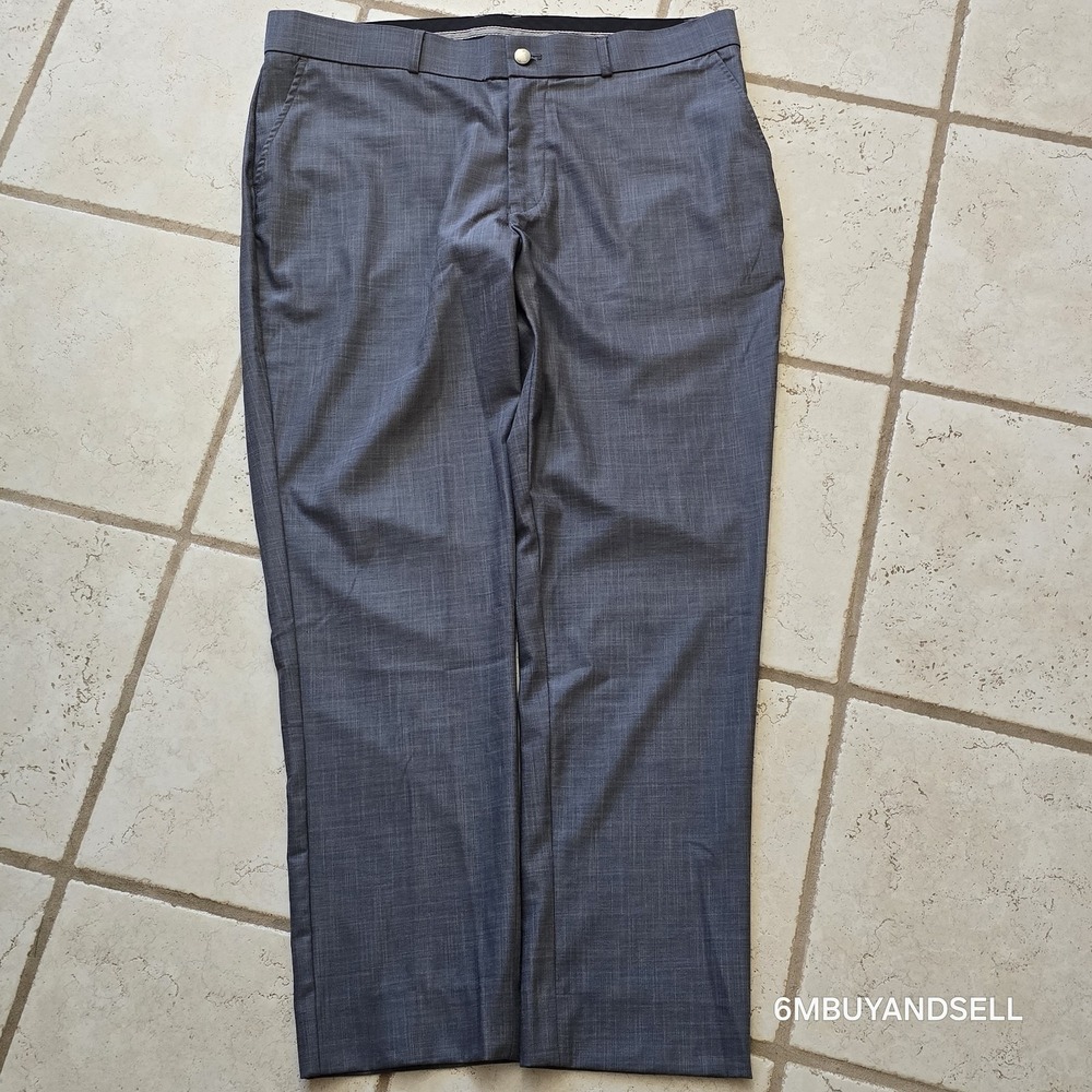 State & Liberty Heathered Grey Dress Pants Stretch Moisture Wicking Mens 38x30